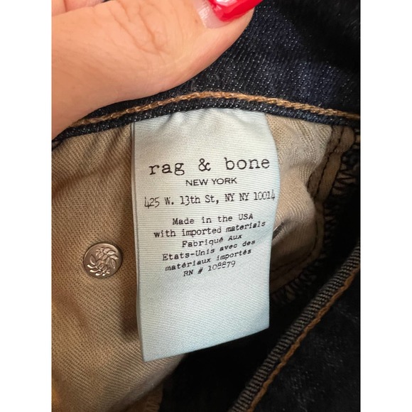 Rag & Bone Crop Denim Jeans in Blue Serrano size 24 - Picture 10 of 10